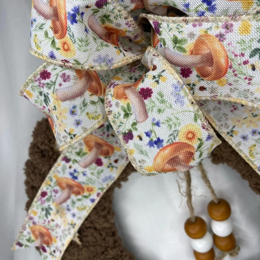 Brown Bunny Wreath with Floral Bow